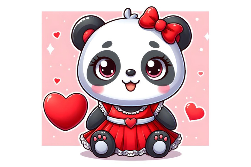 panda-in-red-dress-with-heart