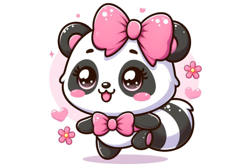 panda-girl-with-pink-bow