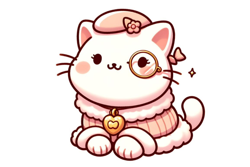 cute-white-cat-wearing-a-with-gold-tag