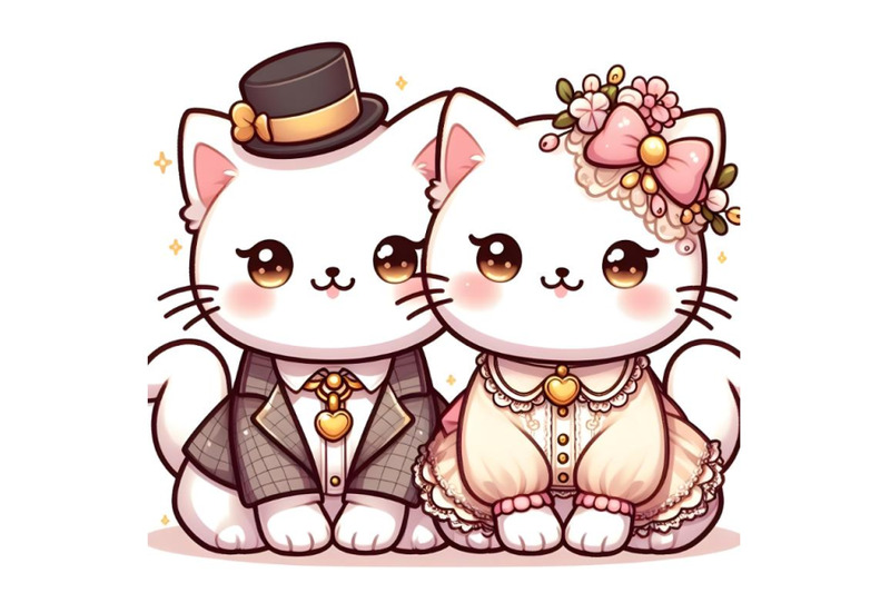 cute-white-cat-wearing-a-with-gold-tag