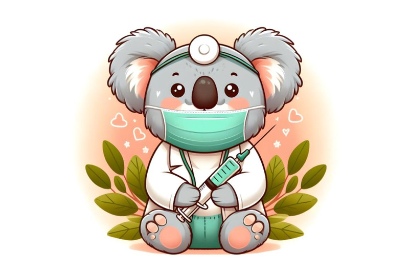 cute-koala-doctor-wearing-mask-and-holding-syringe