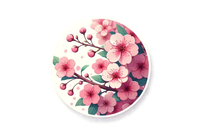 round-banner-with-blooming-pink-sakura