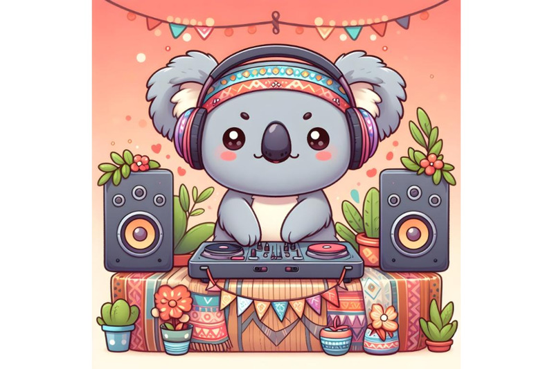 cute-cartoon-koala-with-headphones-on-a-dj-station