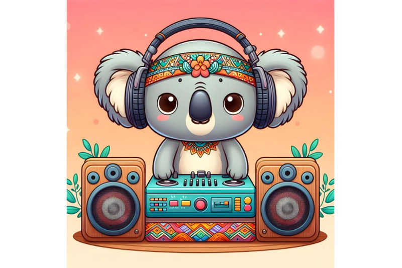 cute-cartoon-koala-with-headphones-on-a-dj-station