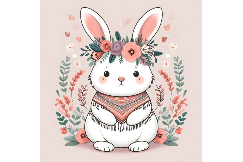 cute-cartoon-bunny-with-a-wreath-on-his-head