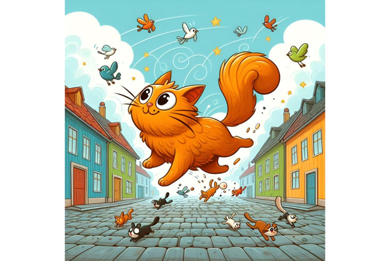 cat-is-runing-down-the-street