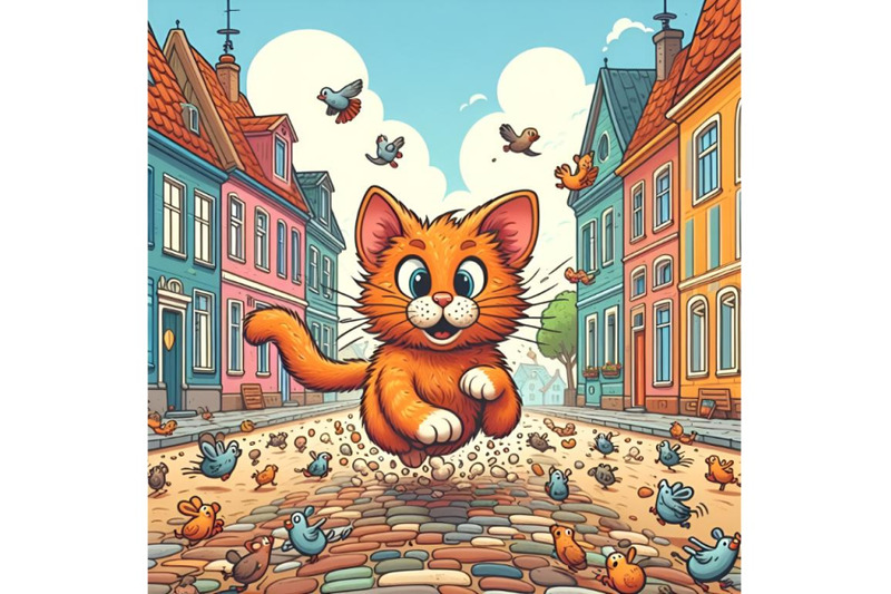 cat-is-runing-down-the-street