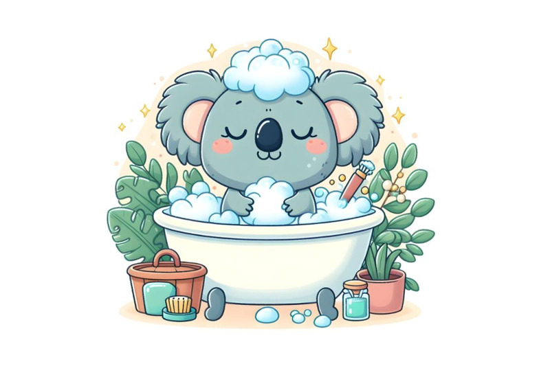 cartoon-koala-indulging-in-bubble-bath-within-small-bathtub