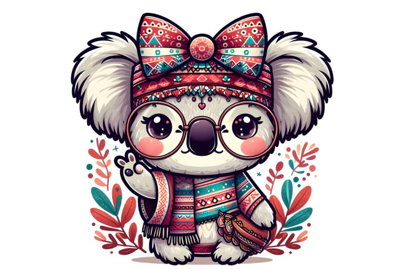 cartoon-koala-girl-with-a-bow-and-glasses