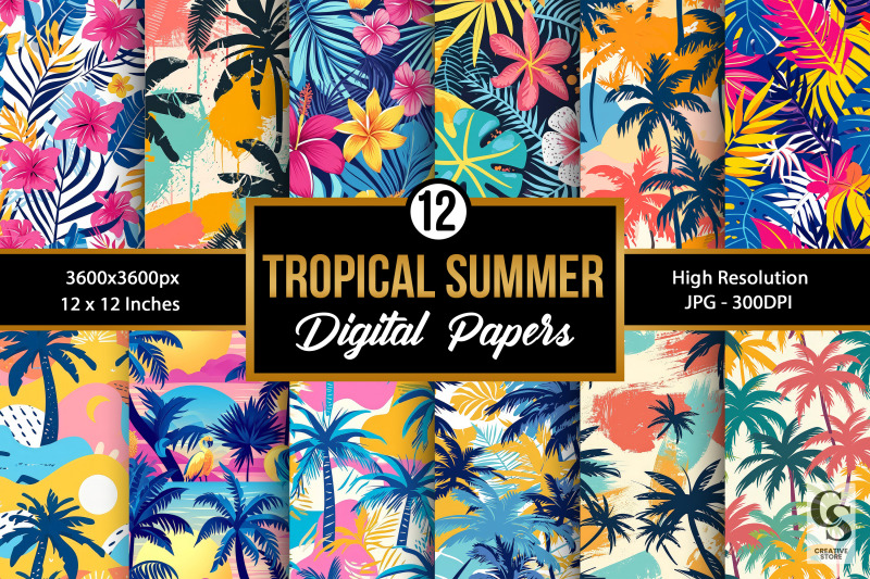 summer-tropical-beach-seamless-patterns