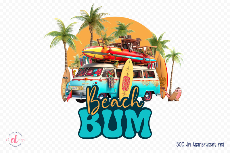 beach-bum-summer-sublimation-design