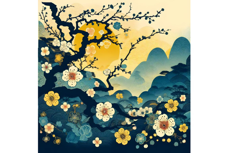 silhouette-of-oriental-style-painting