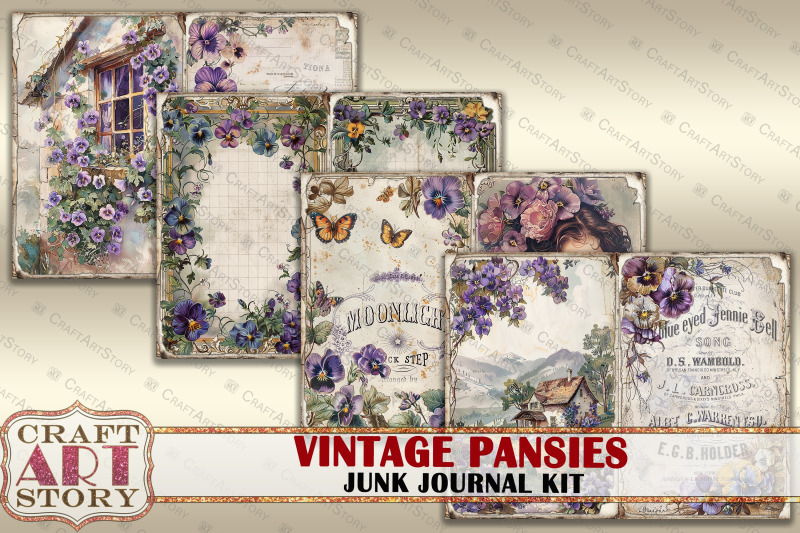 pansies-junk-journal-kit-scrapbook-printables-digital-papers