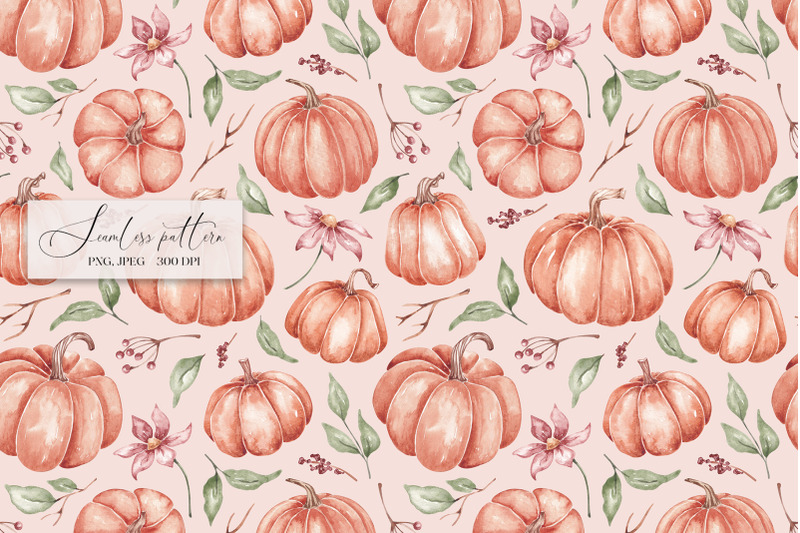 watercolor-pumpkins-seamless-pattern