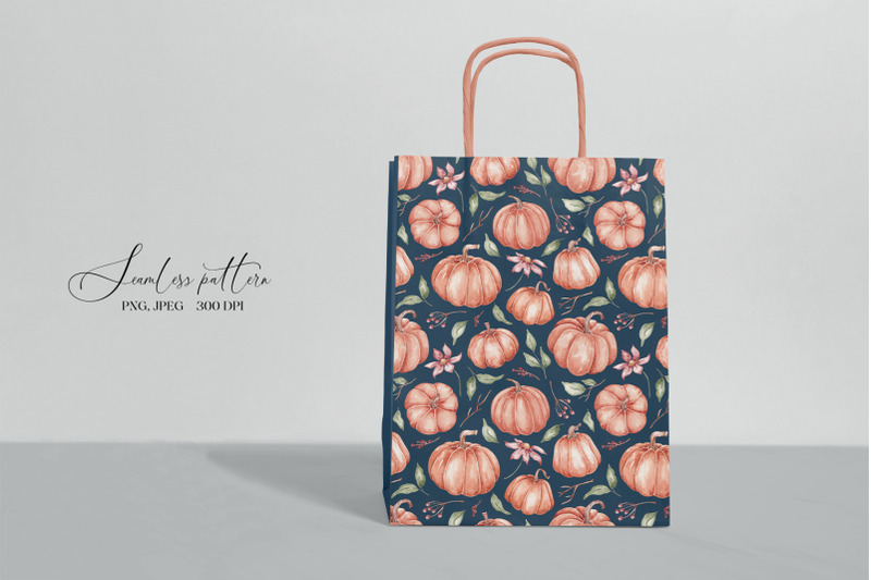 watercolor-pumpkins-seamless-pattern