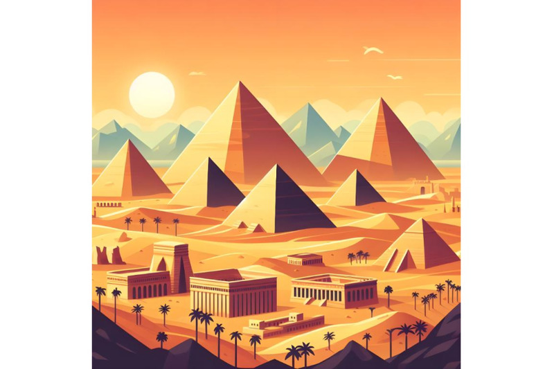 pyramids-in-desert-flat