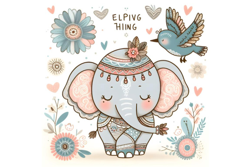 cute-cartoon-elephant-with-bird