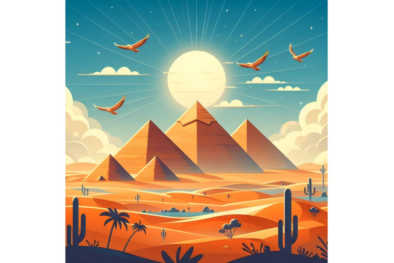 pyramids-in-desert-flat