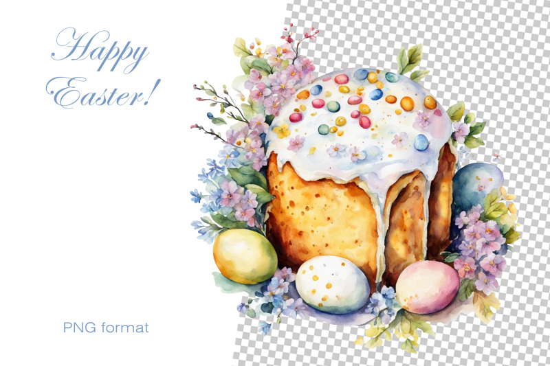 easter-cake-greeting-card-print-happy-easter-watercolor-clipart-png