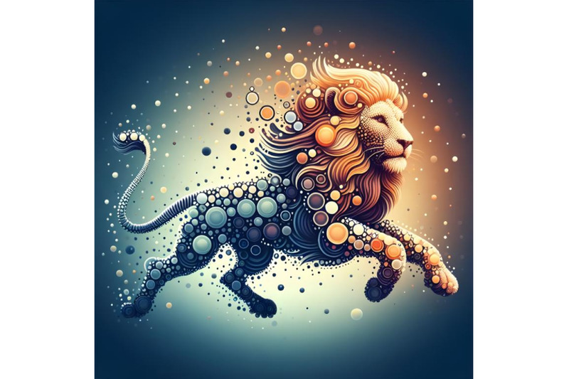 running-lion-from-circles