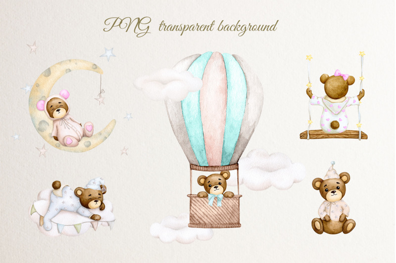 baby-bear-039-s-dreams-set-watercolor-png