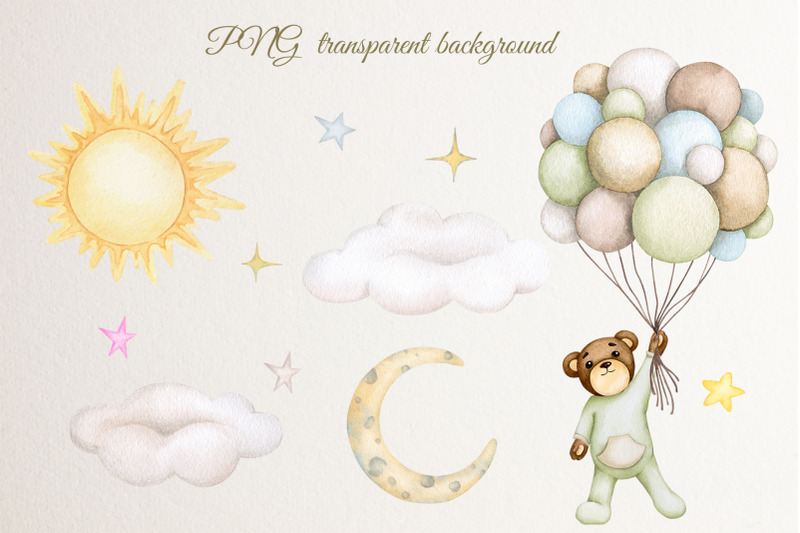 baby-bear-039-s-dreams-set-watercolor-png