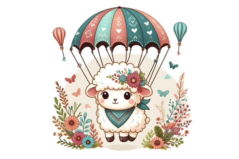 cartoon-sheep-with-parachute