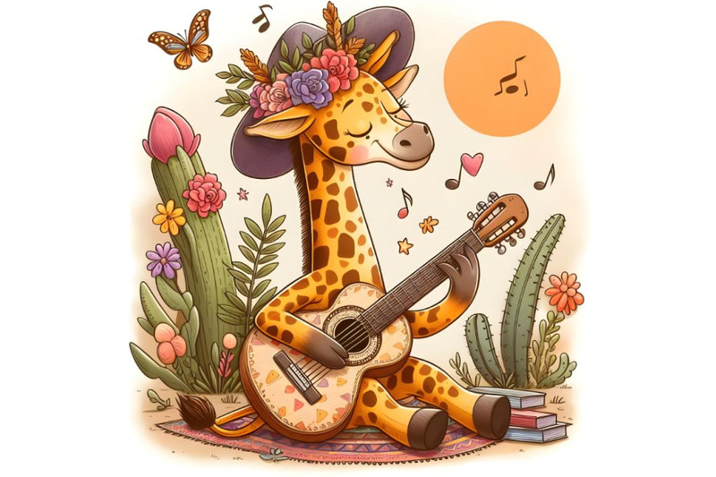 cartoon-giraffe-playing-a-guitar