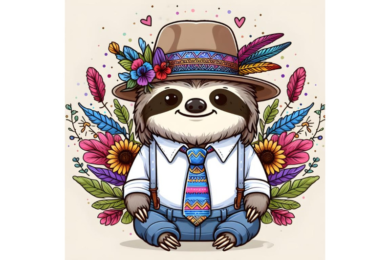 funny-cartoon-sloth-in-a-shirt-and-tie