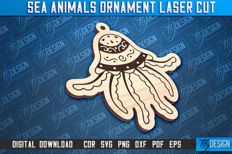 sea-animals-ornament-laser-cut-jellyfish-laser-cut-design-cnc-file