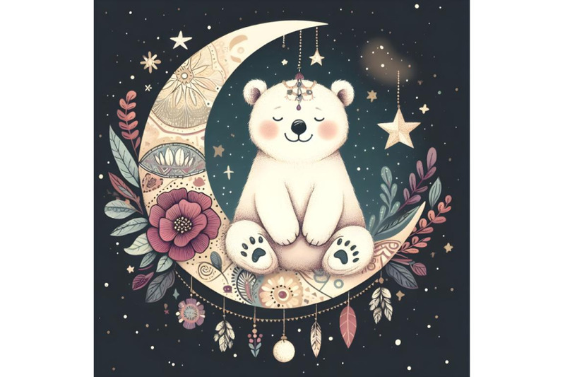 polar-bear-on-crescent-moon