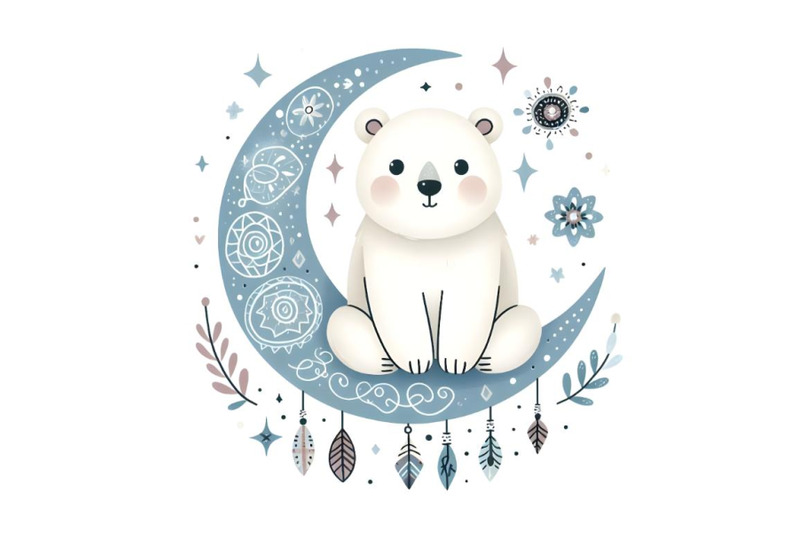 polar-bear-on-crescent-moon