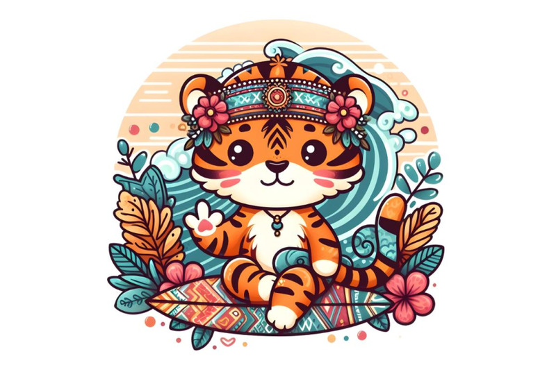 cute-surfing-tiger