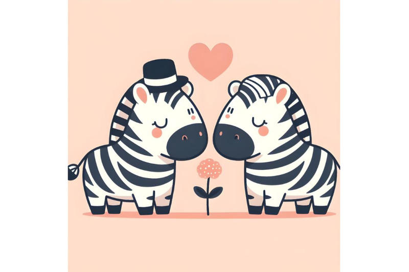 cute-couple-zebra-minimal-artwork