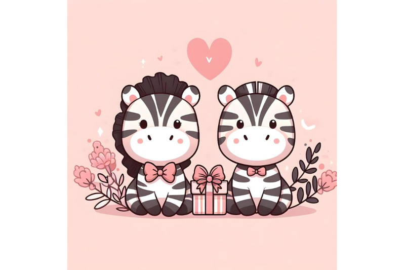 cute-couple-zebra-minimal-artwork