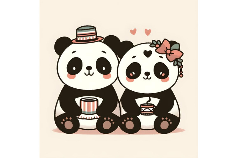 cute-panda-couple-minimal-artwork