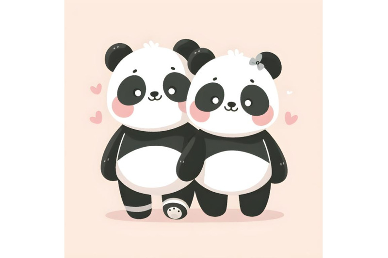 cute-panda-couple-minimal-artwork