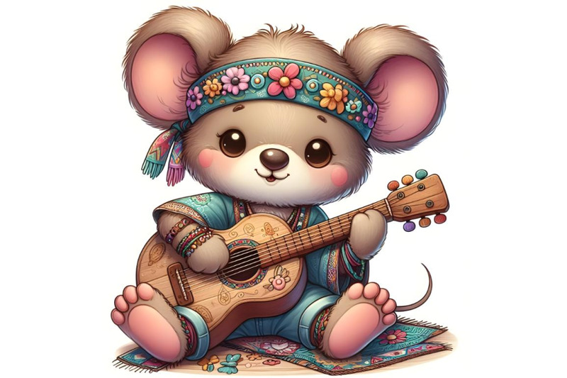 cartoon-teddy-mouse-playing-a-guitar