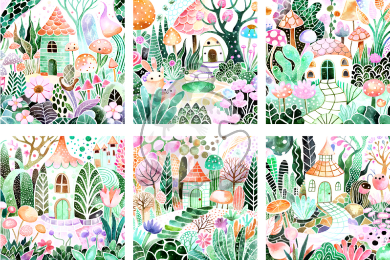 secret-garden-enchanted-watercolor-country-scenes
