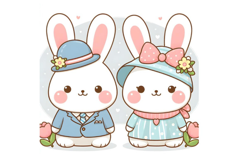 cute-bunny-couple-minimal-artwork