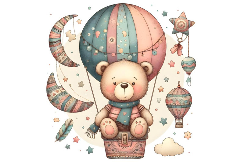 cartoon-teddy-bear-on-air-balloon