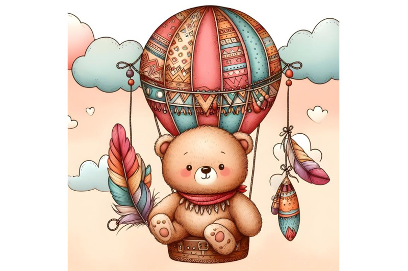 cartoon-teddy-bear-on-air-balloon