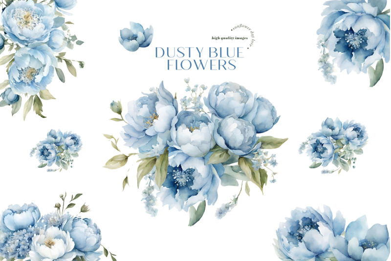 elegant-dusty-blue-flowers-clipart-blue-flowers-bouquets-dusty-blue