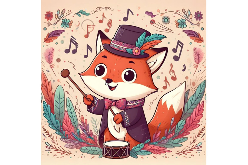 cartoon-fox-music-conductor