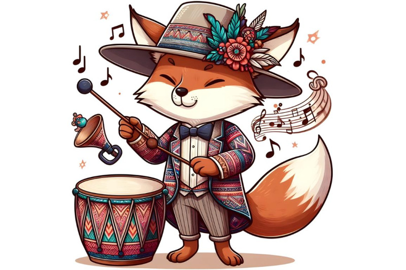 cartoon-fox-music-conductor