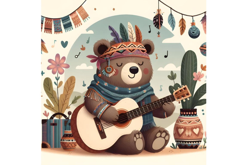 cartoon-bear-playing-a-guitar