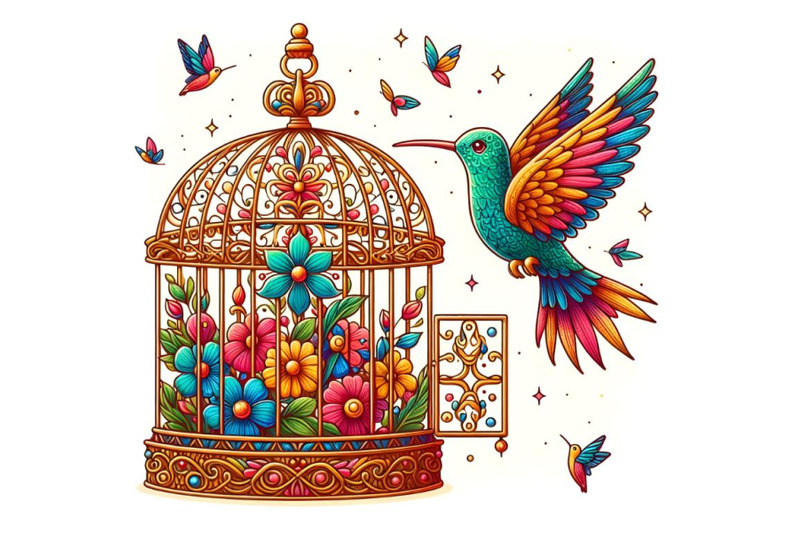 humming-bird-in-a-bird-cage