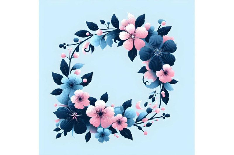 floral-festive-frame-with-blue