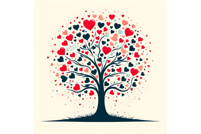 silhouette-of-tree-with-hearts