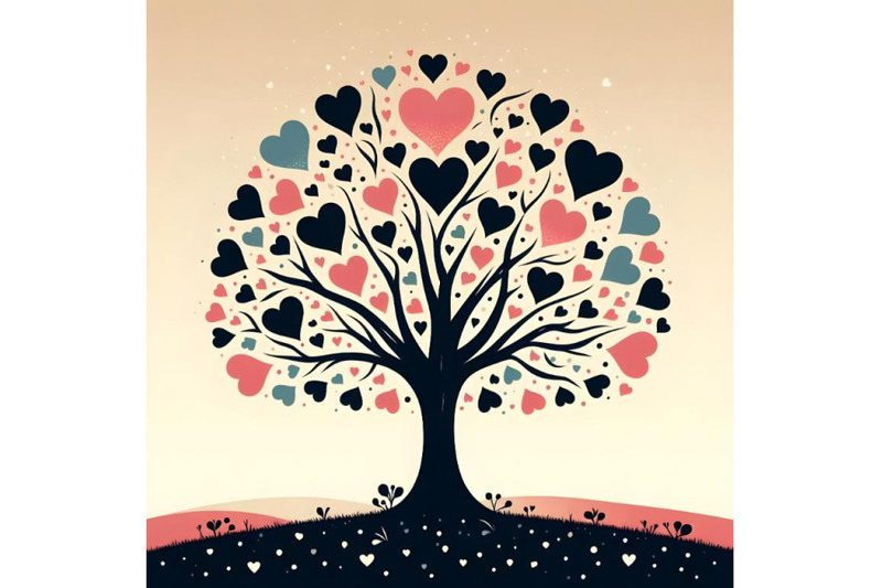 silhouette-of-tree-with-hearts